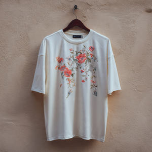 เสื้อยืดโอเวอร์ไซส์ประดับเพชรเทียม แขนเสื้อแบบดรอปไหล่ คอกลม สำหรับผู้ชาย เสื้อยืดลำลองประดับเพชรเทียม ทรงหลวมสำหรับผู้ชาย - Product Image 5