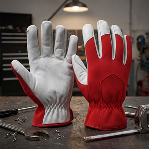 Guantes de Trabajo de Cuero de Cabra de Alta Calidad, Suaves, Cómodos, Resistentes a la Abrasión, Transpirables, Antiestáticos, 11 oz - Product Image 4