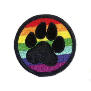 Circular Embroidered Rainbow Pride Patch with Safety <b>Pin</b> Customized Fabric Design for Garment Application - Product Image 2