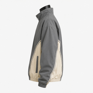 Nouvelle arrivée : veste coupe-vent en polyester personnalisée, noire, coupe-vent, couleur unie, pour homme - Product Image 3