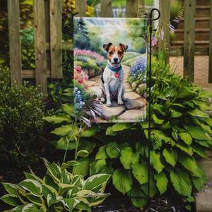 Multicolor Jack Russell Terrier Spring Path Garden Flag Buzón Decorativo Patio Banner para Patio Obra de arte y camas de flores - Product Image 2