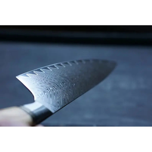 Cuchillo de Chef Personalizado Hecho a Mano por Burraq Ecommerce, Hoja de Acero de Damasco de 7 Pulgadas y 3.0 mm de Grosor, Mango de Madera, Funda de Cuero - Product Image 3