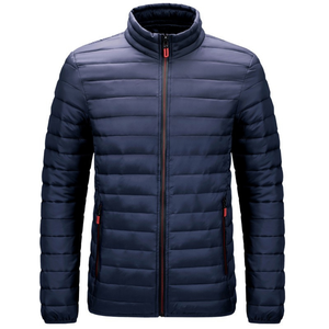 Men's Puffer Jacket with Adjustable <b>Elastic</b> Waist <b>Belt</b> Thick Hooded Quilted Winter Bubble Coat Wholesale Custom Clothing Factory - Product Image 2