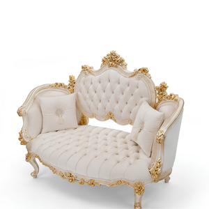 Sofá Clásico de Lujo Tallado, Muebles Tapizados para Sala de Estar, Sofá de Madera Estilo Francés para Villa, Hotel, Apartamento - Product Image 2