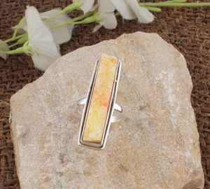 Anillo de Ágata Druzy Amarilla al por Mayor, Anillo Irregular de Geoda de Cuarzo en Bruto para Mujer, Regalo de Boda, Joyería Hecha a Mano - Product Image 3