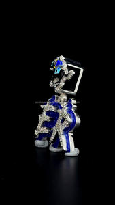 Colgante de LETRA DE DIAMANTE VVS brillante de esmalte helado personalizado, colgante de fianza de caballo de moissanita Brillante De plata de ley 925 - Product Image 2