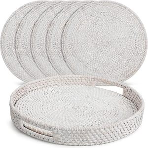 Sets de table ronds en rotin naturel, style bohème, résistants à la chaleur, faits à la main, écologiques, pour la maison, le restaurant, la décoration de la cuisine - Product Image 4