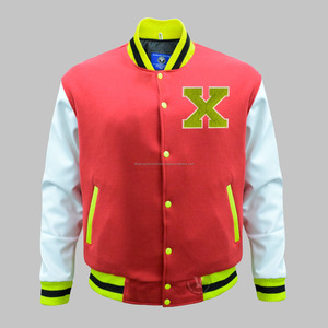 Los más exigentes personalizados 2025 cuerpo de lana de alta calidad mangas de cuero parche bordado Letterman Varsity chaqueta con bolsillos - Product Image 1