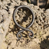 Fer forgé personnalisé, forgeron, Viking, nordique, croix de traîne, pendentif, bijoux, fer, acier, histoire, païen, collier