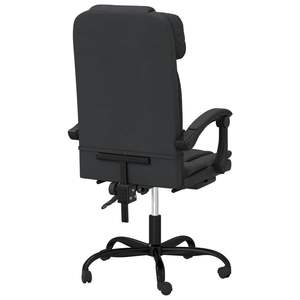 Silla de oficina reclinable de piel sintética negra - Product Image 5