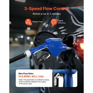 Boquilla de escape de diésel de 3/4 pulgadas con caudal máximo de 11.6 GPM, apagado automático y bloqueo de gatillo de 3 velocidades para inyectores. - Product Image 4