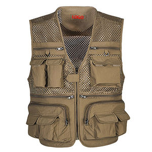 Chalecos Cortos para Hombre, Ligeros, de Poliéster, con Cuello en V, Cierre de Cremallera, Multicolores, con Bolsillos, Reflectantes y de Seguridad, para Senderismo y Pesca - Product Image 4
