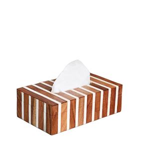 Boîte à mouchoirs et organisateur de serviettes classiques de luxe faits à la main avec incrustations en bois et os, pour un usage domestique - Product Image 6
