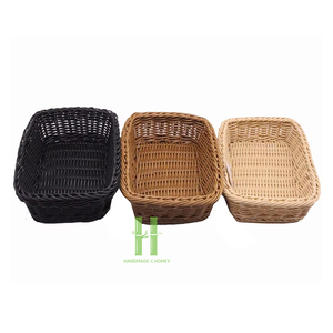 HOT SELLING Set 3 Rectangle Rattan <b>Storage</b> <b>Baskets</b> Handmade Natural Woven Eco-Friendly Modern Home Organizer Decorative - Product Image 1