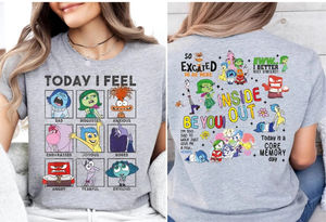 Camiseta Inside Out Today I Feel, Camiseta de Emociones Inside Out, Camiseta del Día de la Memoria Central, Camiseta de Sentimientos - Product Image 3