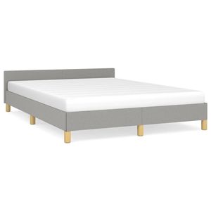 Struttura del letto in tessuto pieno grigio chiaro senza materasso set di camere da letto prodotto - Product Image 2