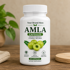 Suplemento Dietético Herbal de Amla de Marca Privada, 60 Cápsulas, Vegano, Antioxidante, para el Crecimiento del Cabello, Equilibrio del pH, para Adultos y Niños, OEM/ODM - Product Image 2
