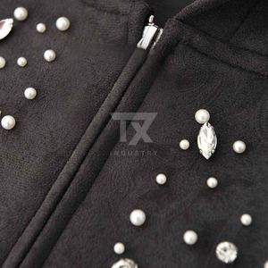 Nouvelle Collection Hiver : Sweats à Capuche Homme Ornés de Strass, Motif Uni, Fabriqués sur Mesure au Pakistan, Teinture Unie - Product Image 5