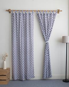 Panneaux de rideaux transparents en coton pur à motif floral bleu, doux et légers, pour usage quotidien, cantonnières de salon, rideaux occultants écologiques - Product Image 1