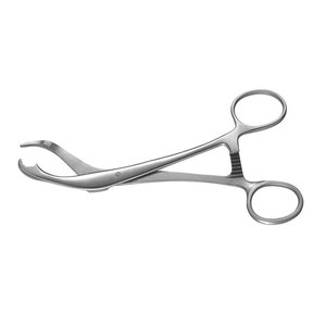 Pince chirurgicale à maintien osseux, courbée latéralement, 175 mm (6 7/5 pouces), fixation à vis et cliquet, largeur de mâchoire 5 mm, instrument orthopédique - Product Image 3