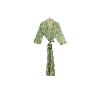 Kimono d'été élégant en coton pur imprimé de motifs floraux Kimono d'été respirant pour un usage domestique confortable printemps saison - Product Image 1