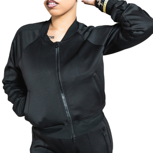 Survêtement décontracté imprimé noir respirant pour femme, avec fermeture éclair quart de tour, grande taille, unisexe, haute qualité, OEM/ODM, vente en gros, mode - Product Image 2