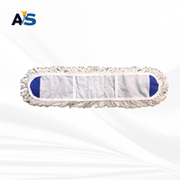 A&S Durable 5x24 Balai à poussière blanc en coton à extrémités coupées, manche en aluminium, essorage automatique, support en polyester pour sols multiples