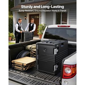 Contenedor Térmico Aislado de 95 Qt, No Eléctrico, de Acero Inoxidable 304 con Ruedas y Cierre, Apilable, para Transporte de Alimentos - Product Image 6