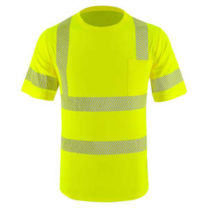 เสื้อยืดโพลีเอสเตอร์สะท้อนแสงแบบ Hi-Vis สำหรับงานก่อสร้าง แห้งเร็ว รับผลิตแบบ OEM - Product Image 2