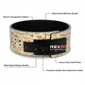 Cinturón de levantamiento de pesas Rexfit Sports con hebilla de palanca de cuero para entrenamiento en gimnasio y soporte lumbar para entrenamiento de fuerza - Product Image 4