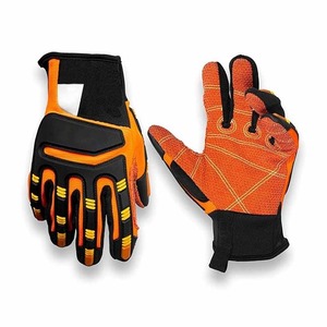 Gants de mécanicien en cuir synthétique personnalisables, compatibles écran tactile, respirants, protection contre les chocs, doigts entiers, pour hommes - Product Image 1