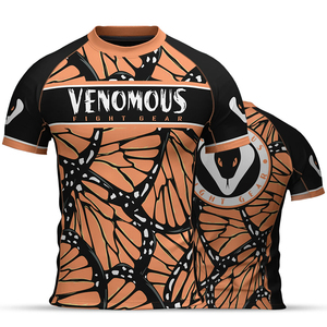 Camiseta de Compresión VENOMOUS Monarch Butterfly, Transpirable, de Secado Rápido, Personalizada para MMA y BJJ, Manga Larga, para Entrenamiento - Product Image 1