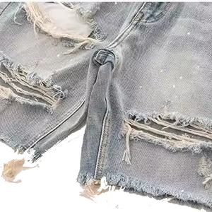 Shorts vintage d'été tendance, jeans baggy de haute qualité, jorts pour hommes, jeans baggy courts, shorts en denim foncé, jorts avec poche pour hommes - Product Image 4