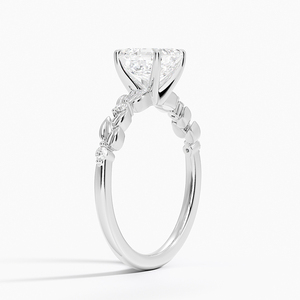 BOJ <b>Ring</b> 0108 Asscher Cut 925 Silver Leaves and Buds Setting Solitaire <b>Diamond</b> <b>Ring</b> 2ct D Color VVS1 Moissanite GRA Certified - Product Image 2