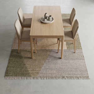 Natural Handwoven Jute <b>Rug</b> Anti-Slip <b>Thick</b> Medium Pile Multicolor Geometric Patchwork Design Textured Living Room Bedroom Decor - Product Image 2