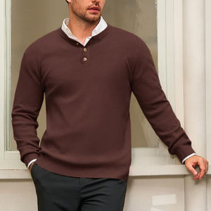 Vente en gros de pulls d'hiver à manches longues pour hommes, de haute qualité, épais, respirants, en coton mélangé. - Product Image 5