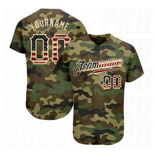 Custom Camouflage Baseball Jersey Teamname 00 Sublimated Print Breathable Polyester Unisex Adult Short Sleeve Regular Fit - Product Image 1