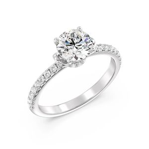 Anillo de compromiso solitario con diamante redondo de 1 quilate - Product Image 4