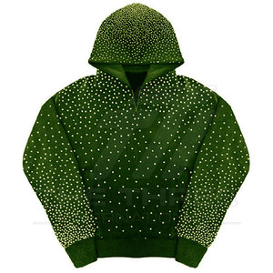 Sudadera con capucha de alta gama para hombre con diamantes de imitación, diseño elegante con cristales, calidad premium, ropa de calle informal, sudadera con capucha para adultos. - Product Image 4