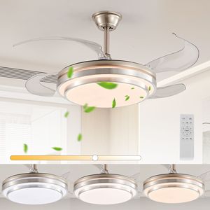 Ventilatore da Soffitto LED Moderno da 42 Pollici con Telecomando, 3 Livelli di Lame Retrattili, 6 Velocità Regolabili, Design Silenzioso - Product Image 2