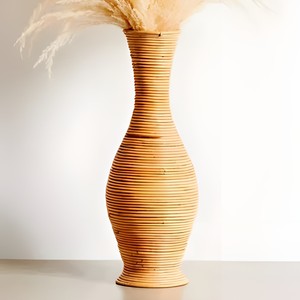Vase trompette en rotin de qualité supérieure pour décorations de mariage, centre de table, porte-fleurs artisanal - Product Image 5