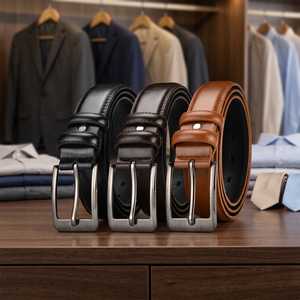 Cinturón Casual de Cuero Vacuno para Hombre con Orificios, 3.3cm de Ancho, Fábrica LQbelt, Logotipo Personalizado, Cuero de 138 Granos - Product Image 3