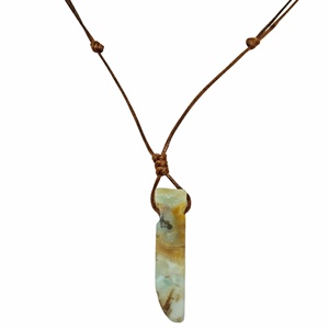 Natural Crystal Unshaped Pendant Necklace with Adjustable <b>Rope</b> <b>Chain</b> for Men and Boys - Product Image 3