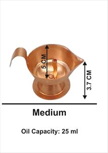 Pure Copper Diya for Pooja with Wick Holder Medium Single Deepam Oil Lamp for <b>Home</b> <b>Temple</b> Aarti Festive Decor - Product Image 4