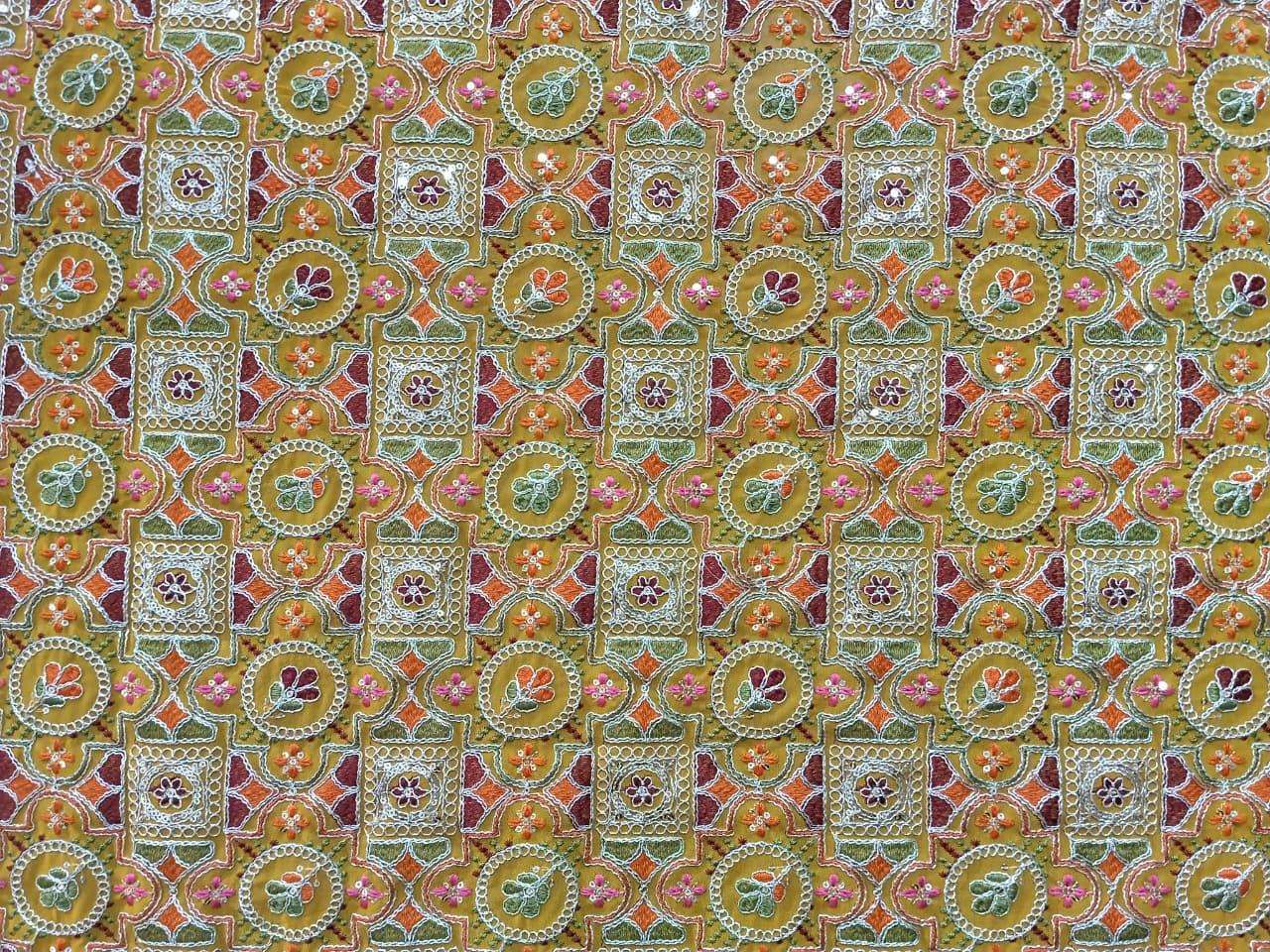 55 Inch Panna Premium Quality Textile Factory Wholesale 44 Inch Heavy Work Embroidery Fabric Luxury Stone Work Dress Material