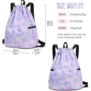 Wholesale Custom Logo 210D Polyester Shopping <b>Drawstring</b> Bag Cheap Draw String Bags Sport Gym <b>Backpack</b> - Product Image 6