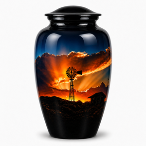 Nueva urna funeraria con diseño de molino de viento y esmalte para cenizas de adultos, para urnas conmemorativas de cremación. - Product Image 6