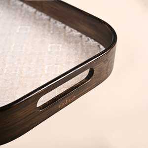 Assiettes de service en bambou, couverts, plateau de service en bois d'acacia, vaisselle, plateaux de service en bois pour sandwichs et burgers - Product Image 2
