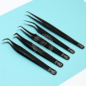 แหนบปลายสแตนเลสแบบใหม่สำหรับการต่อขนตาแบบคลาสสิกแหนบปลายไฟเบอร์45 90องศาแยกแหนบสำหรับการต่อขนตา - Product Image 5