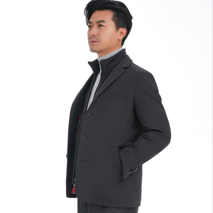 Blazer en laine mélangée style britannique pour homme, coupe droite, col à revers, coupe-vent, pour tenue décontractée - Product Image 6